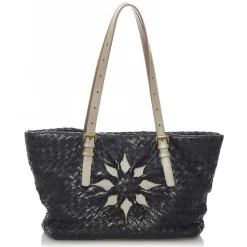 Bottega Veneta Vintage - Intrecciato Leather Shoulder Bag - Black - Leather Handbag - Luxury High Quality - Avvenice