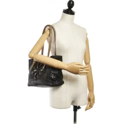 Bottega Veneta Vintage - Intrecciato Leather Shoulder Bag - Black - Leather Handbag - Luxury High Quality - Avvenice