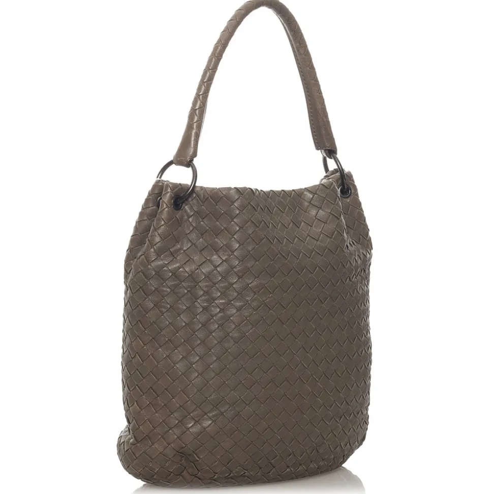 Bottega Veneta Vintage - Intrecciato Leather Shoulder Bag - Dark Brown - Leather Handbag - Luxury High Quality - Avvenice