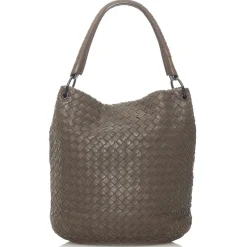 Bottega Veneta Vintage - Intrecciato Leather Shoulder Bag - Dark Brown - Leather Handbag - Luxury High Quality - Avvenice