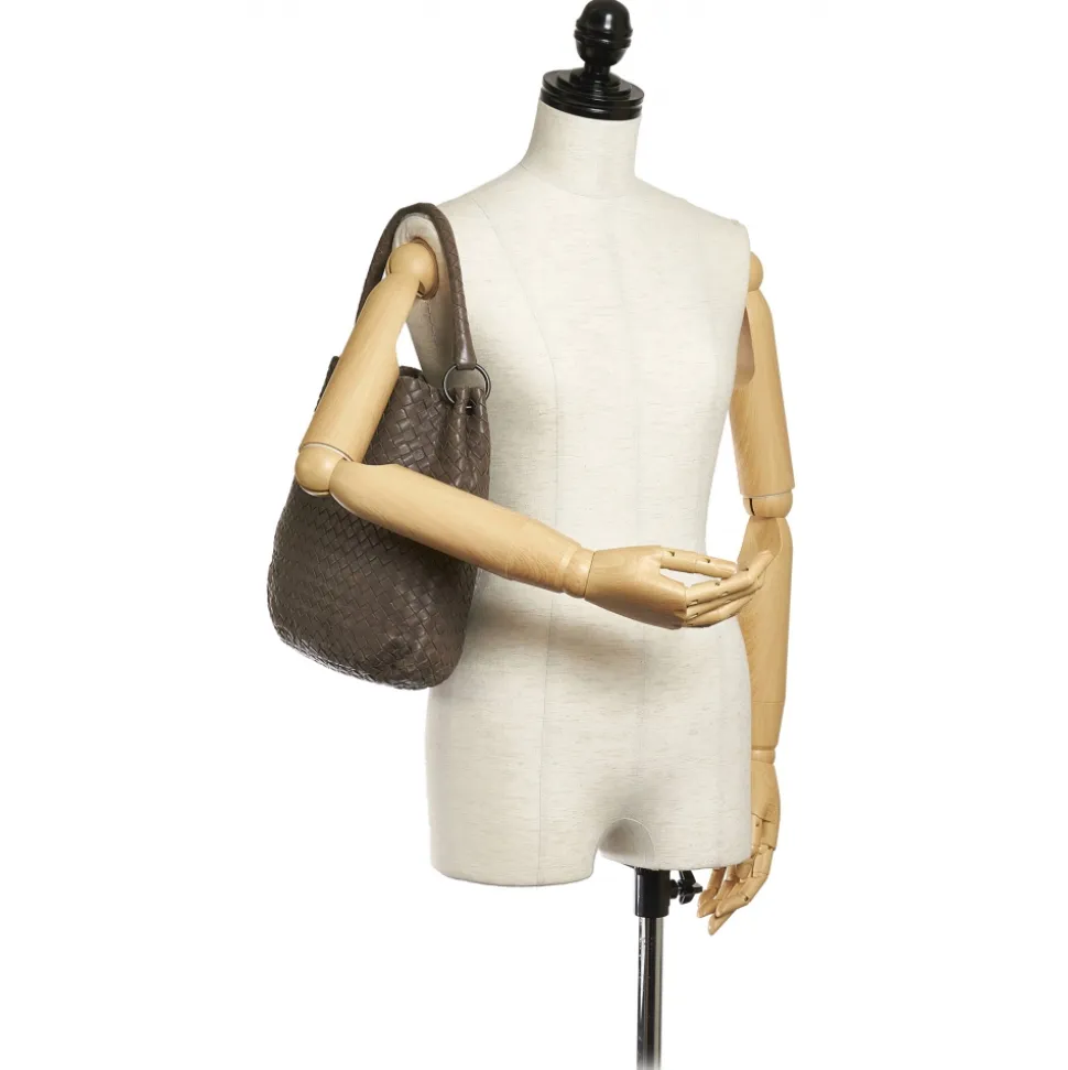 Bottega Veneta Vintage - Intrecciato Leather Shoulder Bag - Dark Brown - Leather Handbag - Luxury High Quality - Avvenice