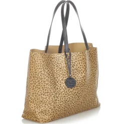 Bottega Veneta Vintage - Leopard Print Intrecciomirage Leather Tote Bag - Brown - Leather Handbag - Luxury High Quality - Avvenice