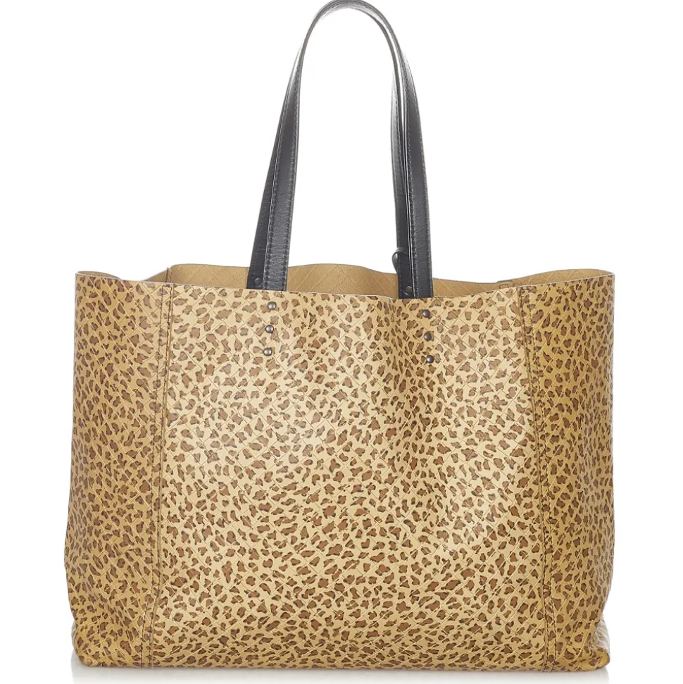 Bottega Veneta Vintage - Leopard Print Intrecciomirage Leather Tote Bag - Brown - Leather Handbag - Luxury High Quality - Avvenice