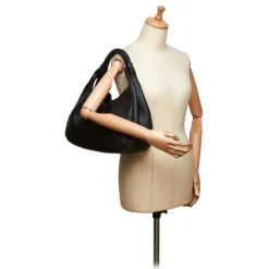 Bottega Veneta Vintage - Leather Hobo Bag - Black - Leather Handbag - Luxury High Quality - Avvenice