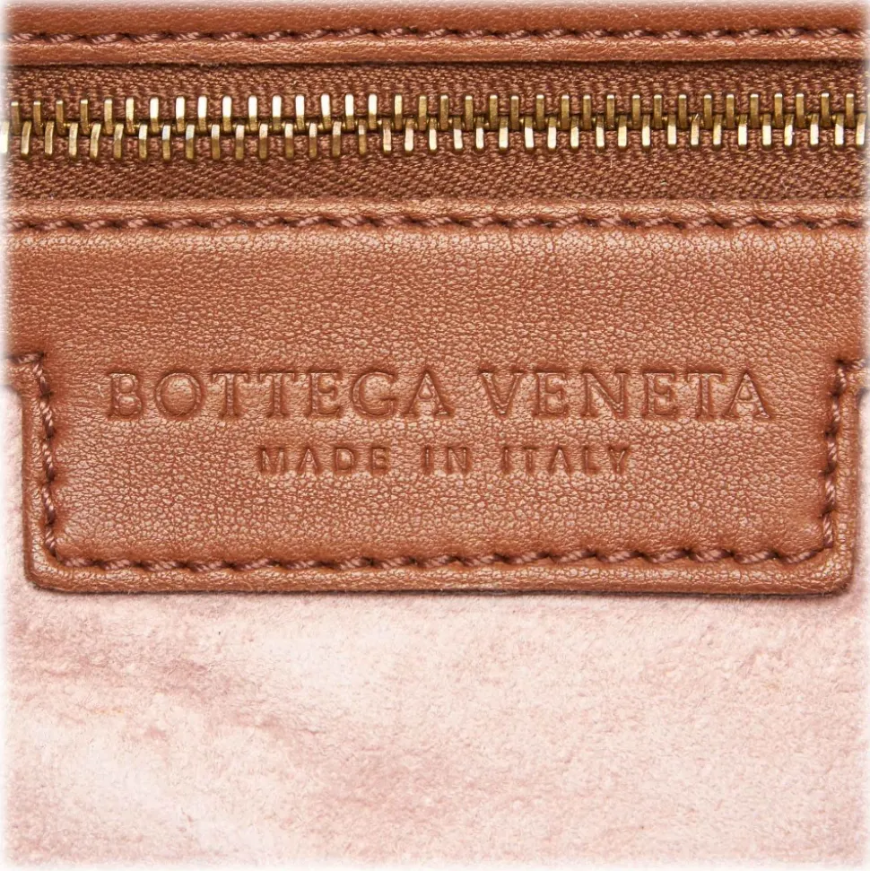 Bottega Veneta Vintage - Leather Flower Intrecciato Hobo Bag - Brown - Leather Handbag - Luxury High Quality - Avvenice