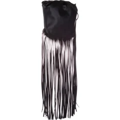 Bottega Veneta Vintage - The Fringe Pouch Leather Shoulder Bag - Black - Leather Handbag - Luxury High Quality - Avvenice