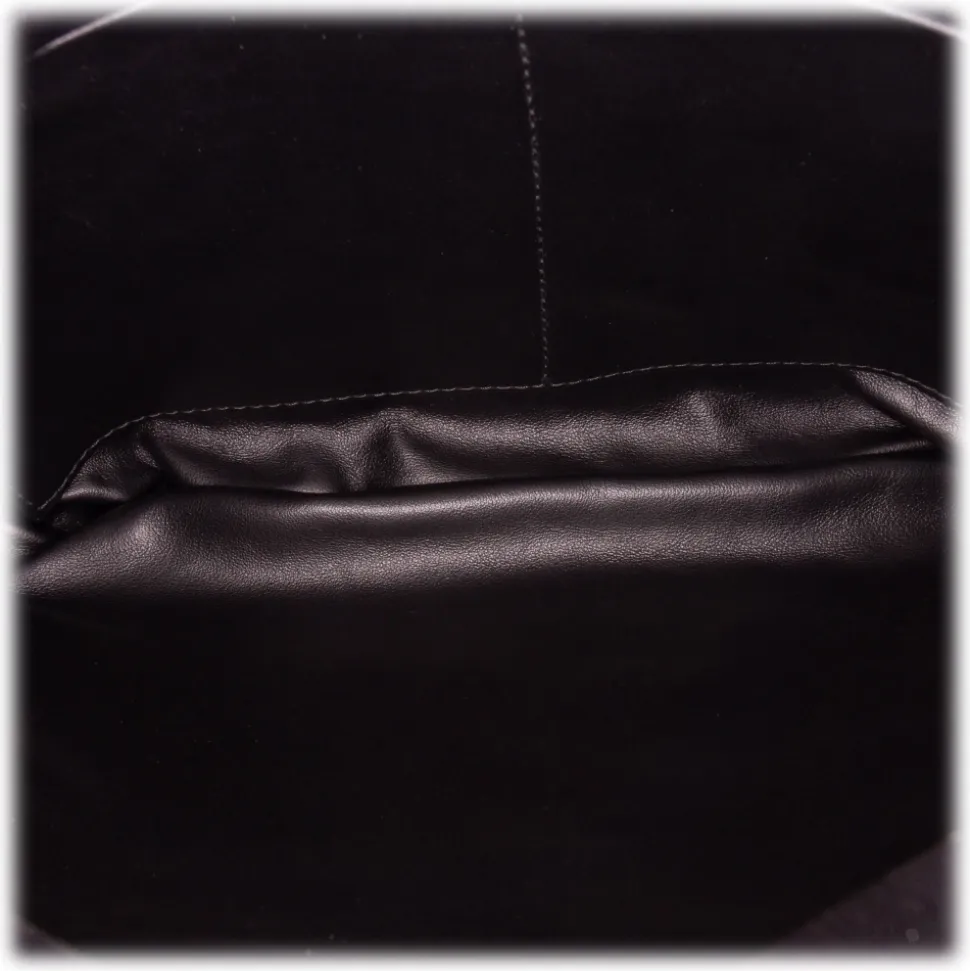 Bottega Veneta Vintage - The Fringe Pouch Leather Shoulder Bag - Black - Leather Handbag - Luxury High Quality - Avvenice