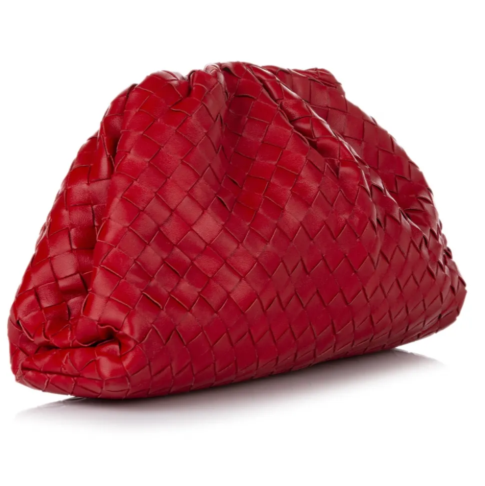 Bottega Veneta Vintage - The Pouch Intrecciato Leather Clutch Bag - Red - Leather Handbag - Luxury High Quality - Avvenice