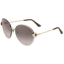 Bulgari - Bvlgari - Cat Eye Acetate Sunglasses with Décor and Crystals - Brown Gold - Bvlgari Collection - Bulgari Eyewear - Avvenice