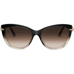 Bulgari - Bvlgari - Cat Eye Acetate Sunglasses with Décor and Crystals - Brown Gold - Bvlgari Collection - Bulgari Eyewear - Avvenice