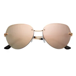 Bulgari - Bvlgari - Semi-Rimless Aviator Sunglasses - Pink Gold - Bvlgari Bvlgari Collection - Bulgari Eyewear - Avvenice