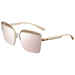Bulgari - B.Zero1 - B.Overvibe Half-Rim Square Metal Sunglasses - Pink Gold - B.Zero1 Collection - Bulgari Eyewear - Avvenice
