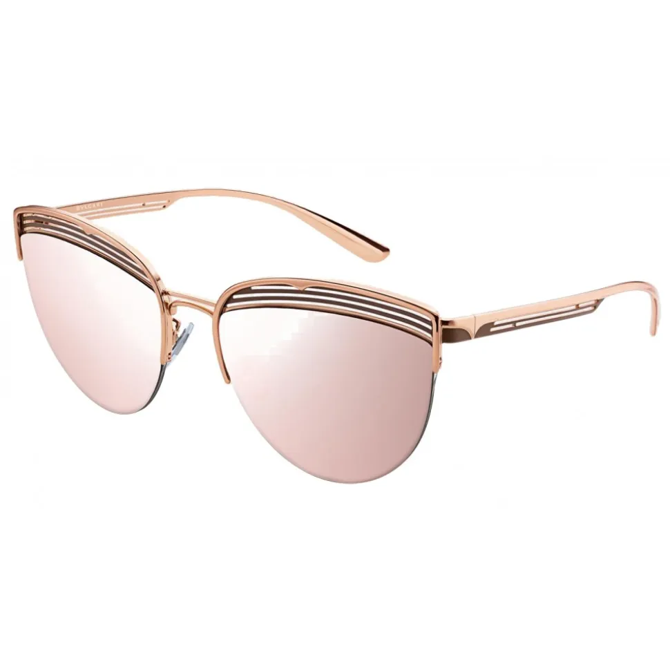 Bulgari - B.ZERO1 - Cat Eye Sunglasses B.Purevibes - Semi-Rimeless - Rose - B.ZERO1 Collection - Bulgari Eyewear - Avvenice