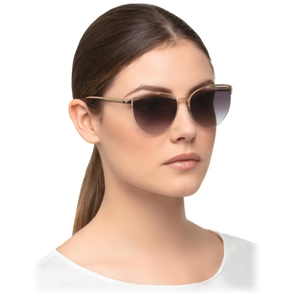 Bulgari - B.ZERO1 - Cat Eye Sunglasses B.Purevibes - Semi-Rimeless - Black - B.ZERO1 Collection - Bulgari Eyewear - Avvenice