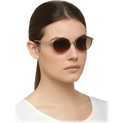 Bulgari - B.ZERO1 - Oval Sunglasses B.Stripe - Semi-Rimeless - Gold - B.ZERO1 Collection - Bulgari Eyewear - Avvenice