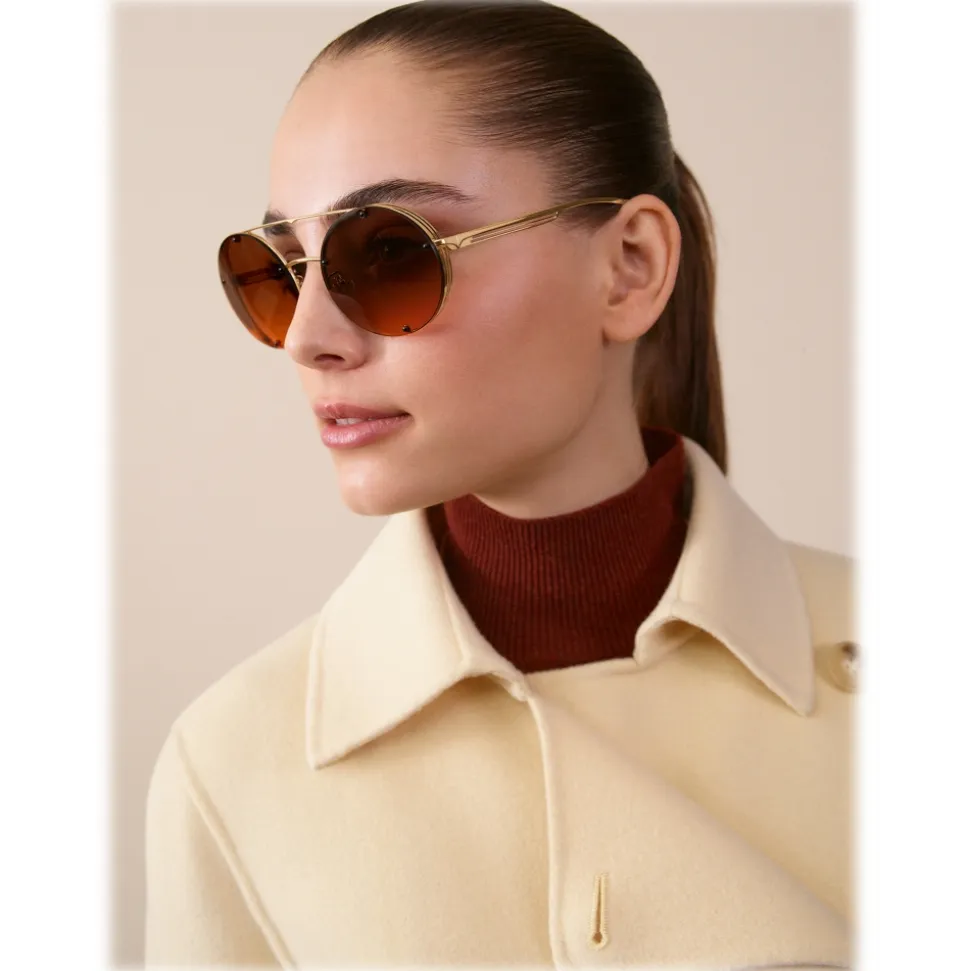 Bulgari - B.ZERO1 - Round Sunglasses B.Zero Flyingstripe - Gold Orange - B.ZERO1 Collection - Bulgari Eyewear - Avvenice