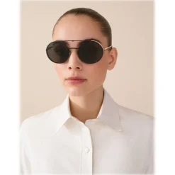 Bulgari - B.ZERO1 - Round Sunglasses B.Zero Flyingstripe - Gold Gray - B.ZERO1 Collection - Bulgari Eyewear - Avvenice