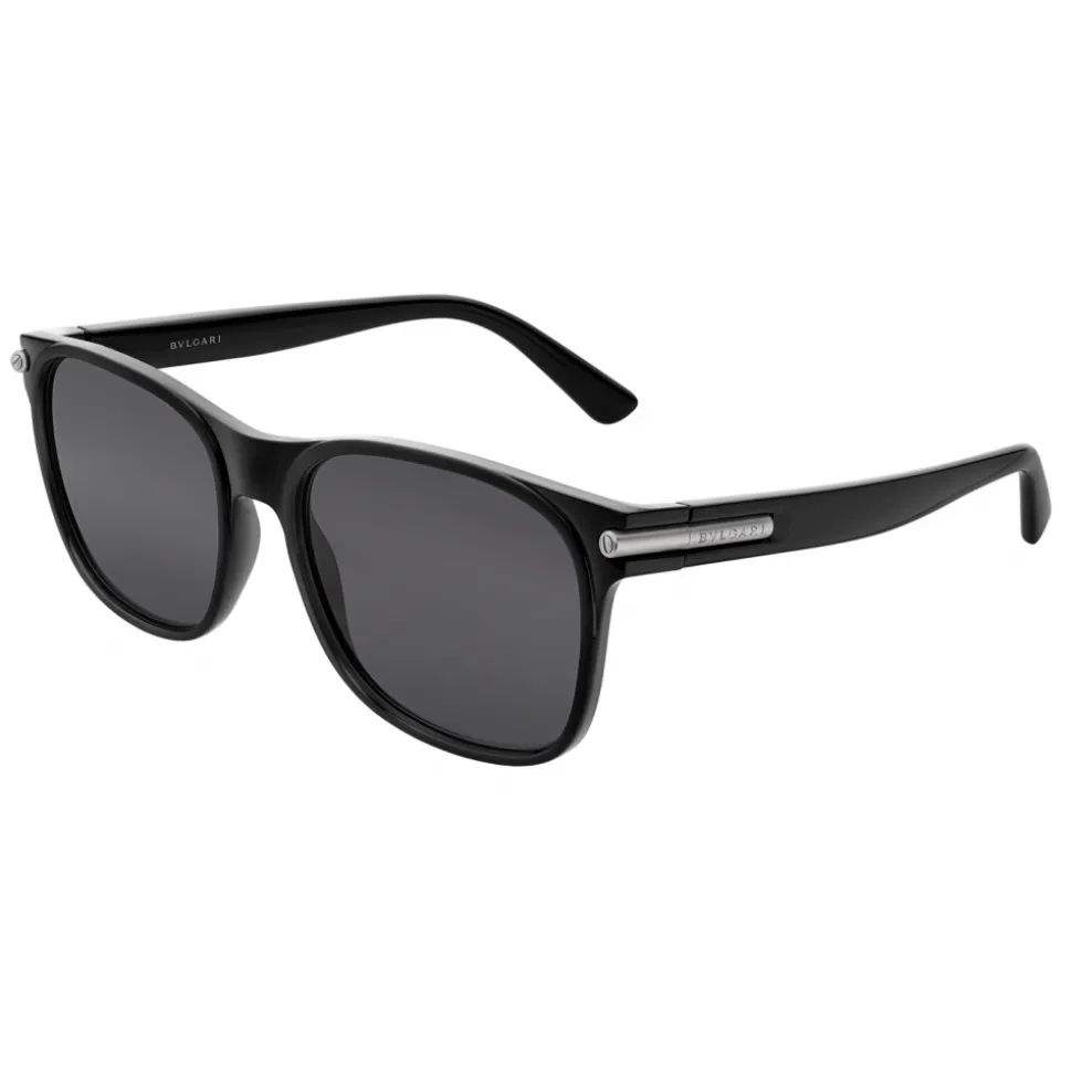 Bulgari - Diagono - Squared Acetate Sunglasses - Black - Diagono Collection - Bulgari Eyewear - Avvenice