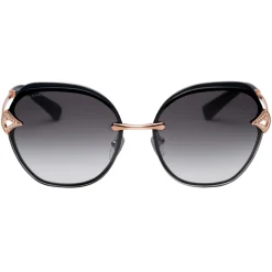 Bulgari - Divas’ Dream - Angular Squared Metal Sunglasses with Crystals - Black Gold - Divas’ Dream Collection - Bulgari Eyewear - Avvenice
