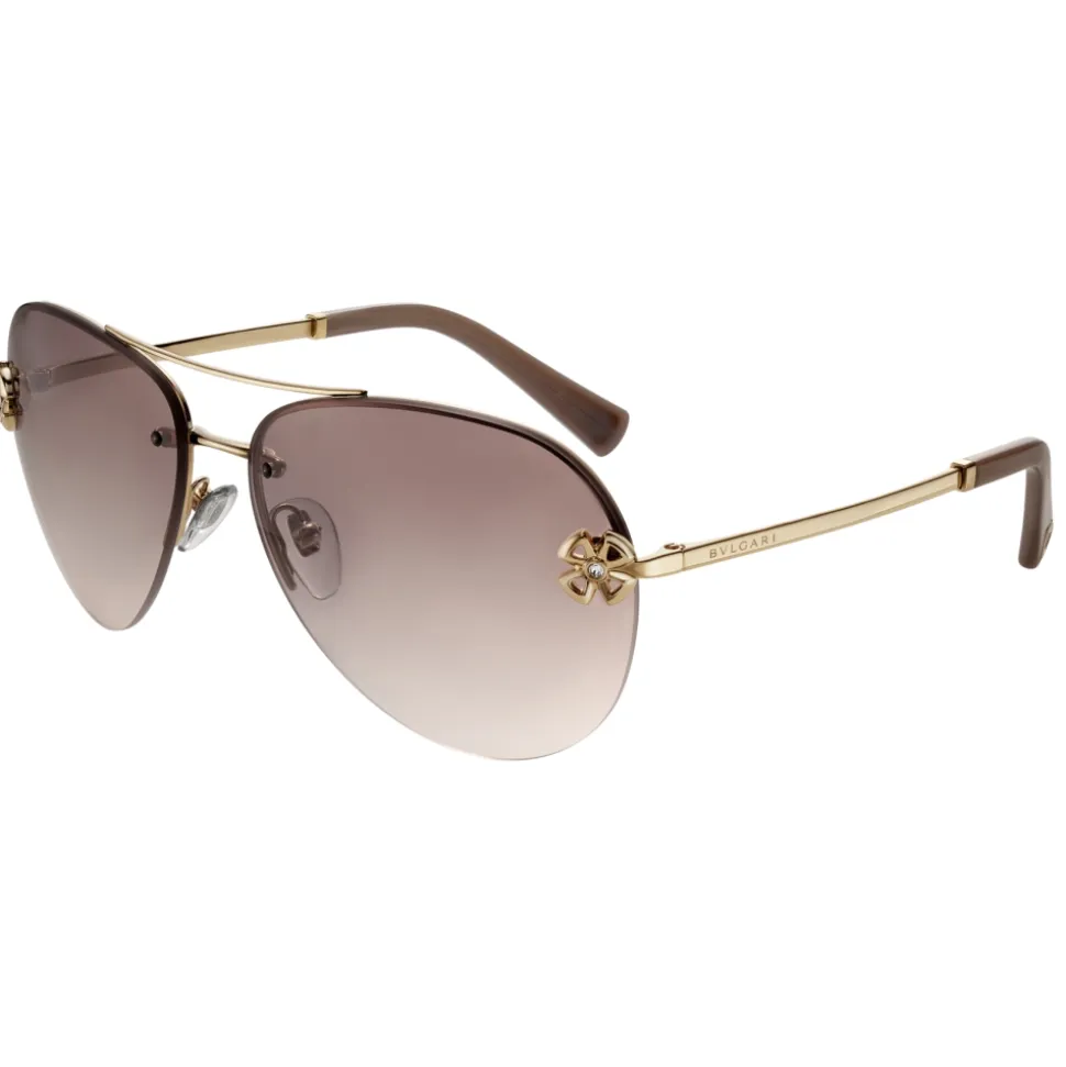 Bulgari - Fiorever - Double Bridge Aviator Sunglasses - Bronze - Fiorever Collection - Sunglasses - Bulgari Eyewear - Avvenice