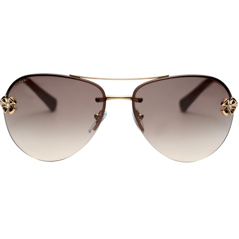 Bulgari - Fiorever - Double Bridge Aviator Sunglasses - Bronze - Fiorever Collection - Sunglasses - Bulgari Eyewear - Avvenice