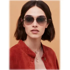 Bulgari - Fiorever - Double Bridge Aviator Sunglasses - Bronze - Fiorever Collection - Sunglasses - Bulgari Eyewear - Avvenice