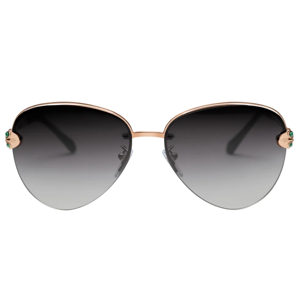 Bulgari - Le Gemme - Aviator Sunglasses - Gold Grey - Serpenti Collection - Bulgari Eyewear - Avvenice
