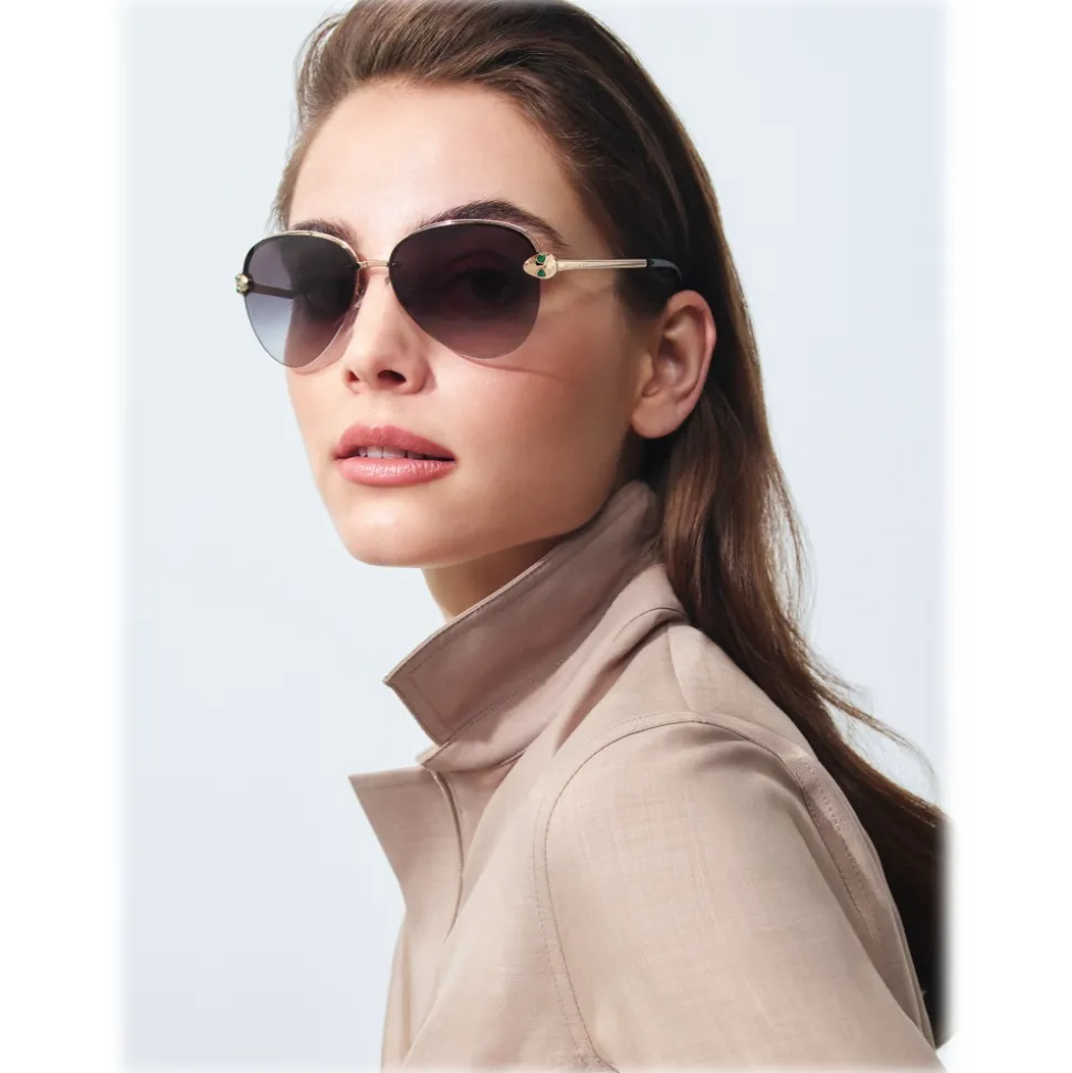 Bulgari - Le Gemme - Aviator Sunglasses - Gold Grey - Serpenti Collection - Bulgari Eyewear - Avvenice
