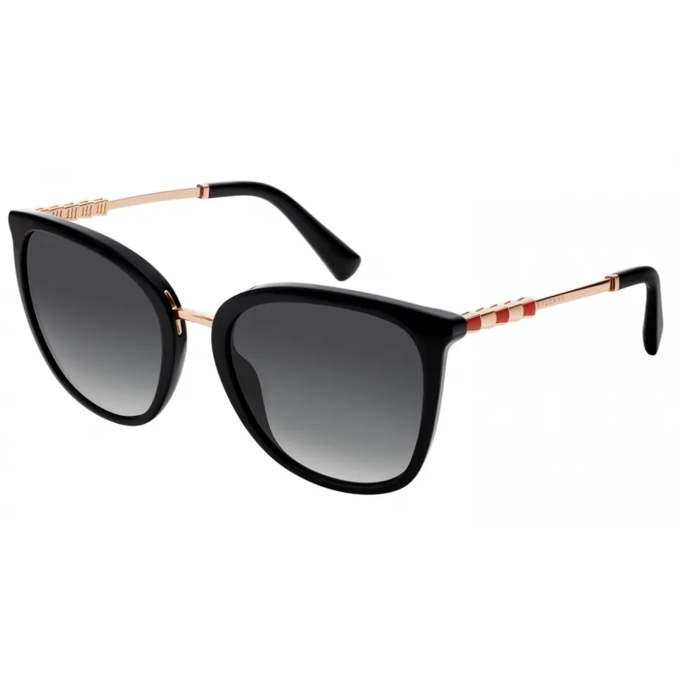 Bulgari - Le Gemme - Round Acetate Sunglasses - Black - Serpenti Collection - Bulgari Eyewear - Avvenice