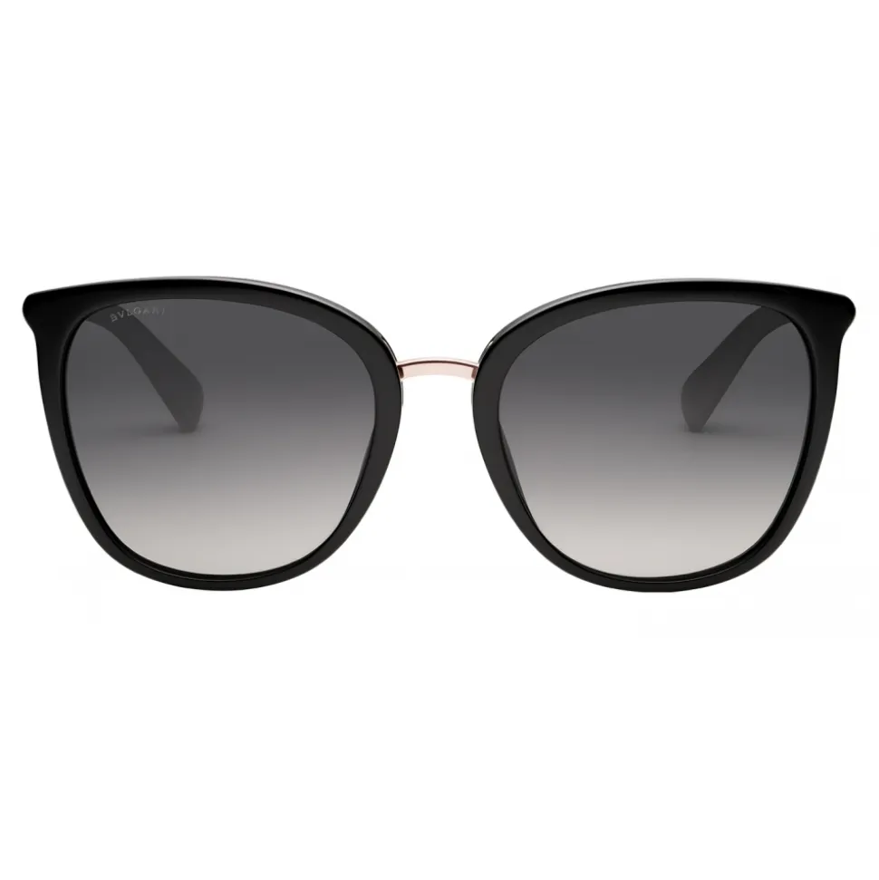Bulgari - Le Gemme - Round Acetate Sunglasses - Black - Serpenti Collection - Bulgari Eyewear - Avvenice