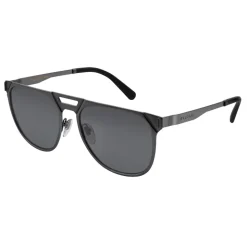 Bulgari - Le Gemme Octo - Squared Pilot Gold Plated Metal Sunglasses - Dark Gray - Octo Collection - Bulgari Eyewear - Avvenice