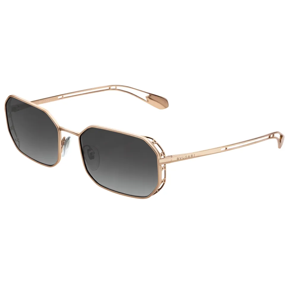 Bulgari - Narrowmation - Square Aviator Sunglasses - Gold Grey - Serpenti Collection - Bulgari Eyewear - Avvenice