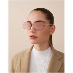 Bulgari - Narrowmation - Square Aviator Sunglasses - Rose Gold - Serpenti Collection - Bulgari Eyewear - Avvenice