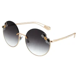Bulgari - Poisaround - Round Oversize Sunglasses - Gold Grey - Serpenti Collection - Bulgari Eyewear - Avvenice