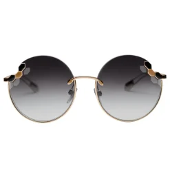 Bulgari - Poisaround - Round Oversize Sunglasses - Gold Grey - Serpenti Collection - Bulgari Eyewear - Avvenice