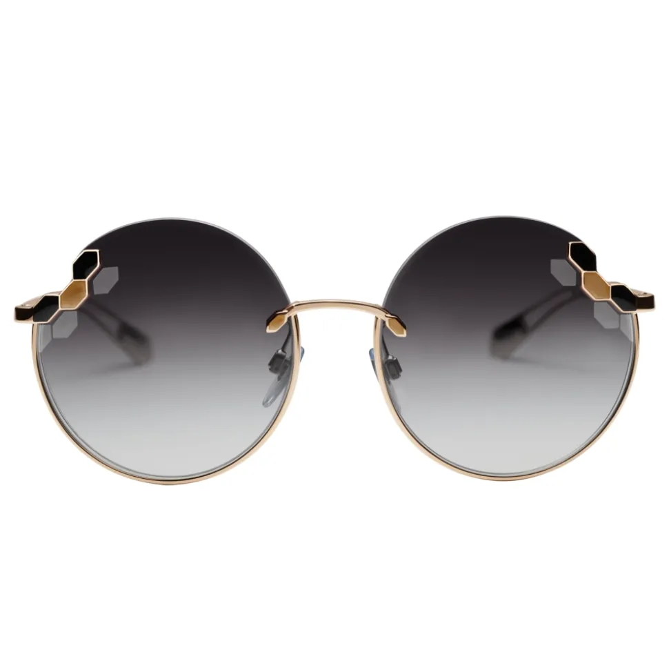 Bulgari - Poisaround - Round Oversize Sunglasses - Gold Grey - Serpenti Collection - Bulgari Eyewear - Avvenice
