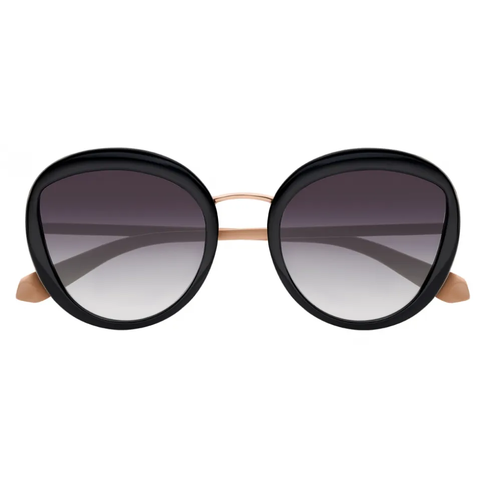 Bulgari - Serpenti - Round Acetate Frame Sunglasses - Black Gold - Serpenti Collection - Bulgari Eyewear - Avvenice