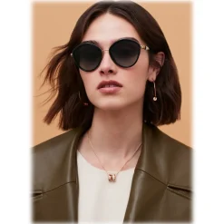 Bulgari - Serpenti - Rounded Sunglasses - Black - Serpenti Collection - Sunglasses - Bulgari Eyewear - Avvenice