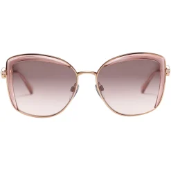 Bulgari - Serpenti - Squared Sunglasses with Crystals - Pink Gold - Serpenti Collection - Sunglasses - Bulgari Eyewear - Avvenice