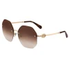 Bulgari - Serpenti Crystals - Oversize Sunglasses - Light Gold Brown - Serpenti Collection - Bulgari Eyewear - Avvenice