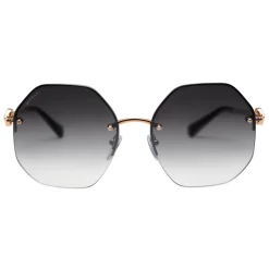 Bulgari - Serpenti Crystals - Oversize Sunglasses - Rose Gold Grey - Serpenti Collection - Bulgari Eyewear - Avvenice