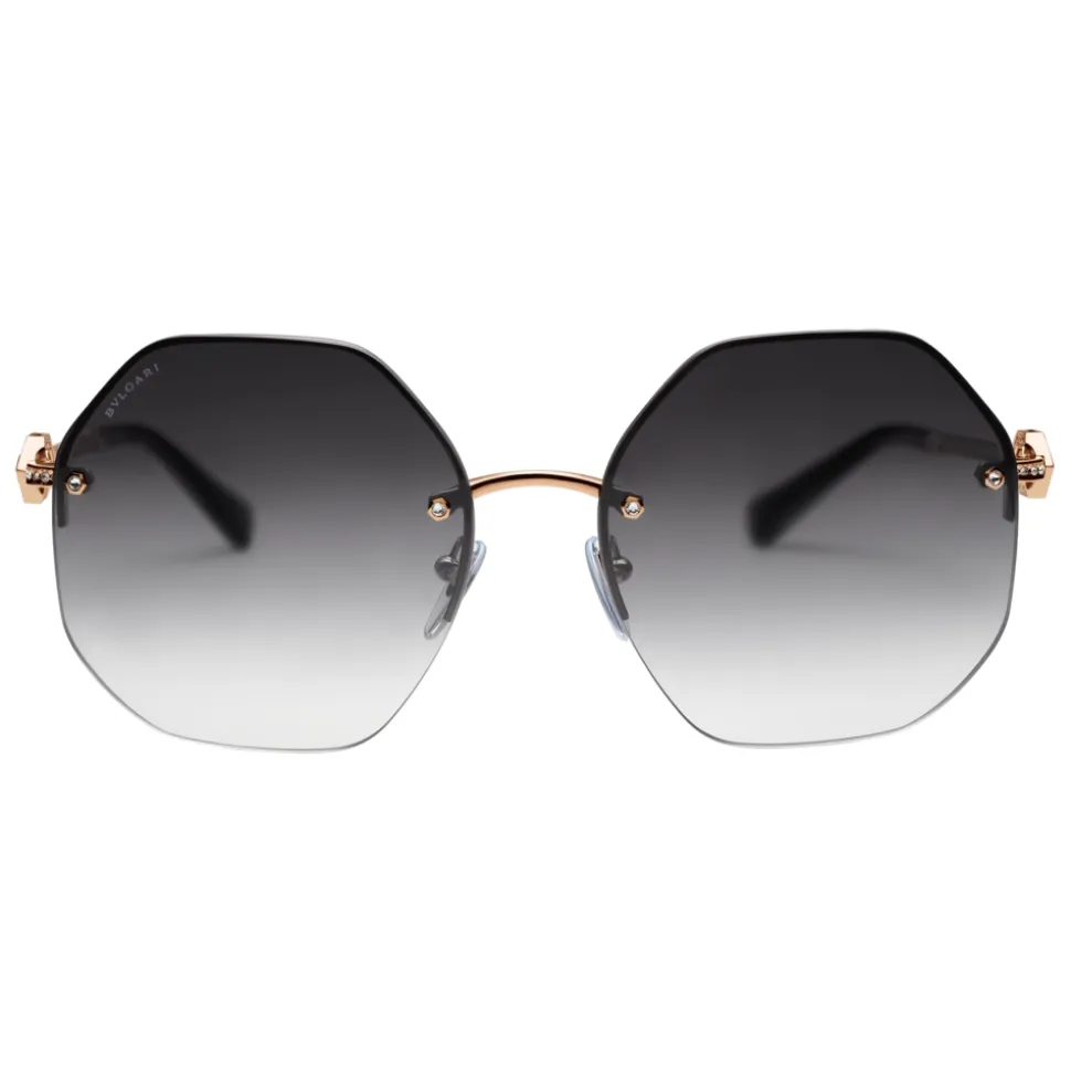 Bulgari - Serpenti Crystals - Oversize Sunglasses - Rose Gold Grey - Serpenti Collection - Bulgari Eyewear - Avvenice