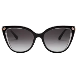 Bulgari - Serpenti Crystals - Cat-Eye Sunglasses - Black - Serpenti Collection - Bulgari Eyewear - Avvenice