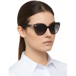 Bulgari - Serpenti Crystals - Cat-Eye Sunglasses - Black - Serpenti Collection - Bulgari Eyewear - Avvenice