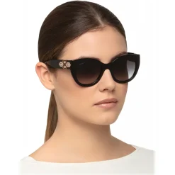 Bulgari - Serpenti Fashion Crystals - Square Sunglasses - Black - Serpenti Collection - Bulgari Eyewear - Avvenice