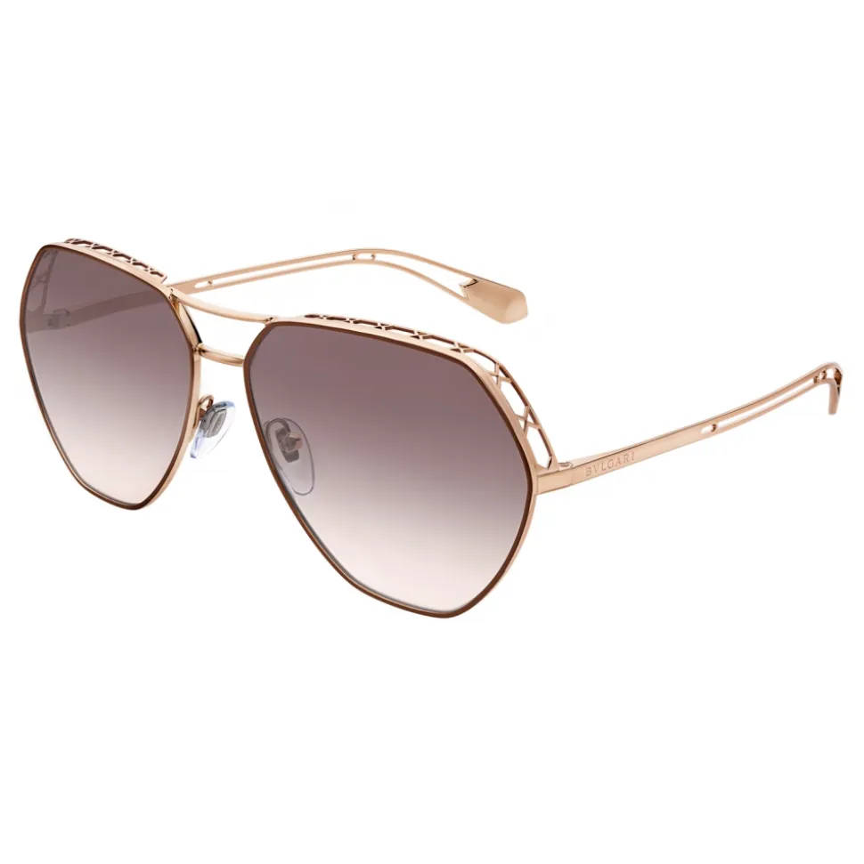 Bulgari - Serpenti Freedomation - Oversized Aviator Sunglasses - Gold - Serpenti Collection - Bulgari Eyewear - Avvenice