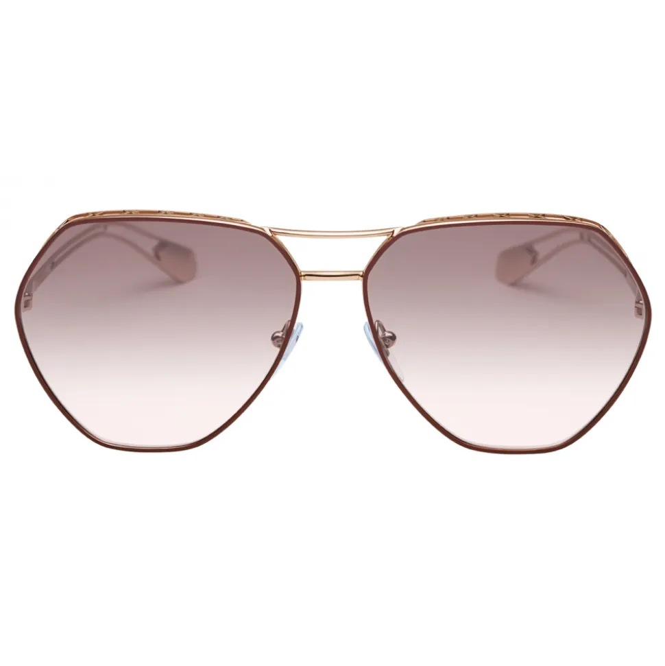 Bulgari - Serpenti Freedomation - Oversized Aviator Sunglasses - Gold - Serpenti Collection - Bulgari Eyewear - Avvenice