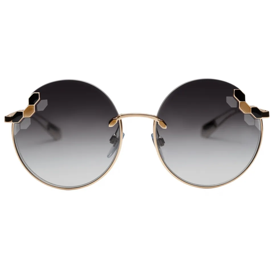 Bulgari - Serpenti Poisaround - Oversized Round Sunglasses - Gold - Serpenti Collection - Bulgari Eyewear - Avvenice