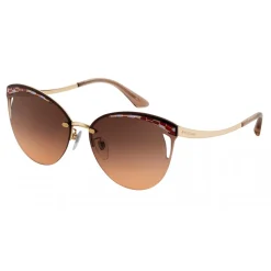 Bulgari - Serpentine Rainbow Scales - Semi-rimless Cat Eye Sunglasses - Brown Gold - Serpenti Collection - Bulgari Eyewear - Avvenice