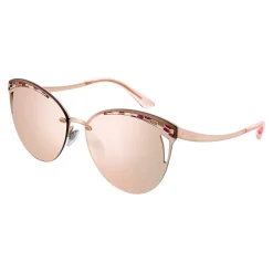 Bulgari - Serpentine Rainbow Scales - Semi-rimless Cat Eye Sunglasses - Pink - Serpenti Collection - Bulgari Eyewear - Avvenice